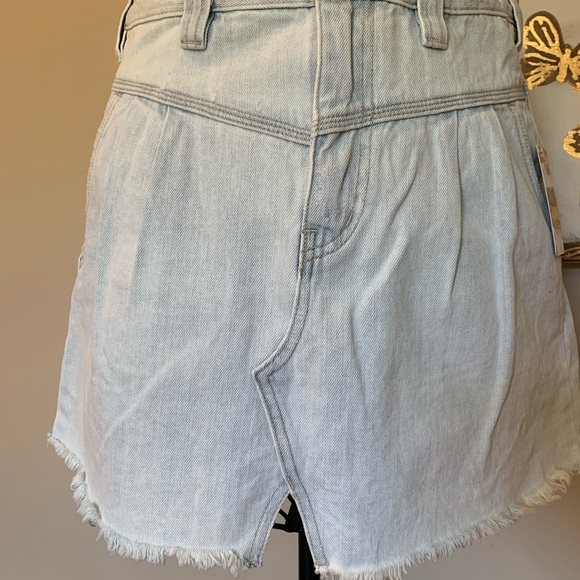 Free People Side Car Mini Skirt jean denim size 28 inches - Picture 6 of 16